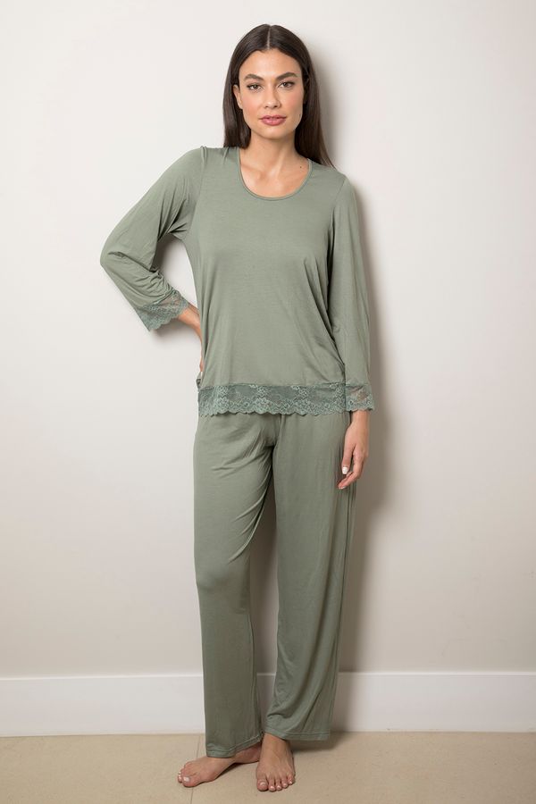 Pijama-Manga-Longa---Viscolace---314.34---Olive---Tamanho-Sgd